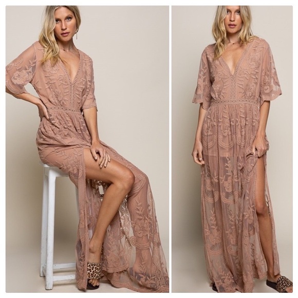 POL Pants - Strawberry Fields Hand-weaved Lace Dress